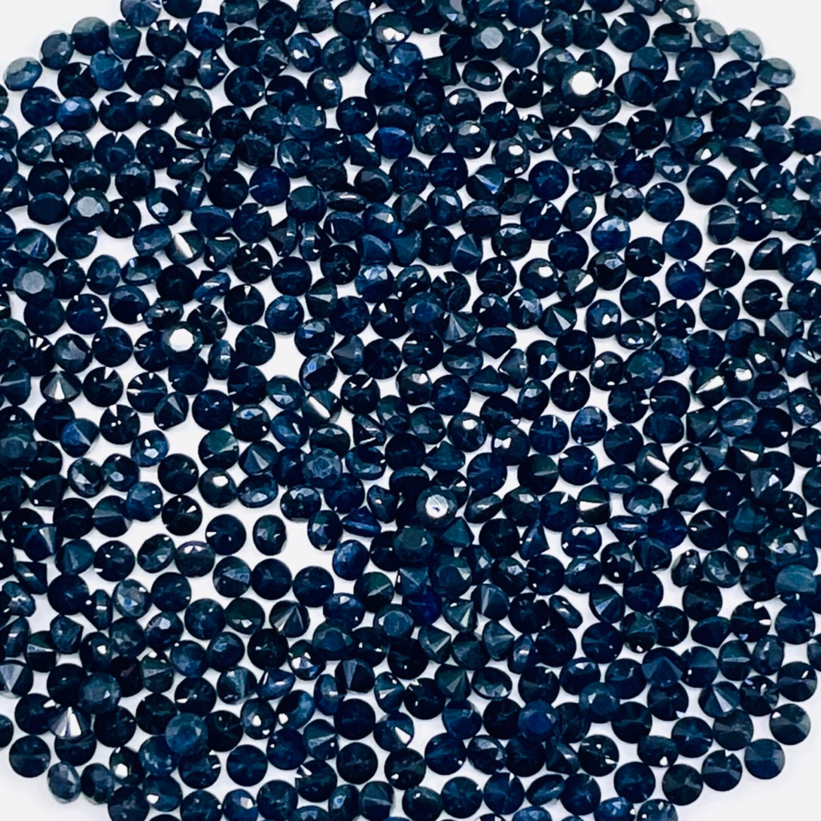 Natural Blue Sapphire 50 Pcs 2.5mm Round Diamond Cut Calibrated Loose Gemstones