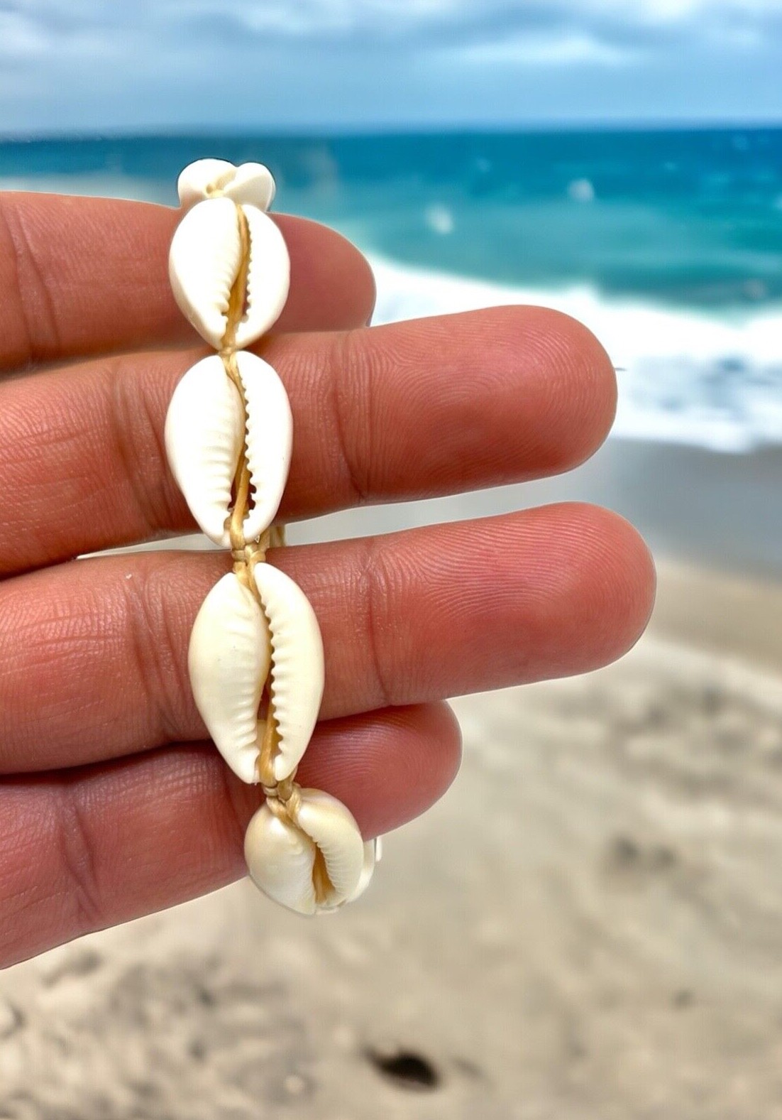 Adjustable Cowrie Shell Bracelet/Anklet – Versatile Handmade Seashell Jewelry
