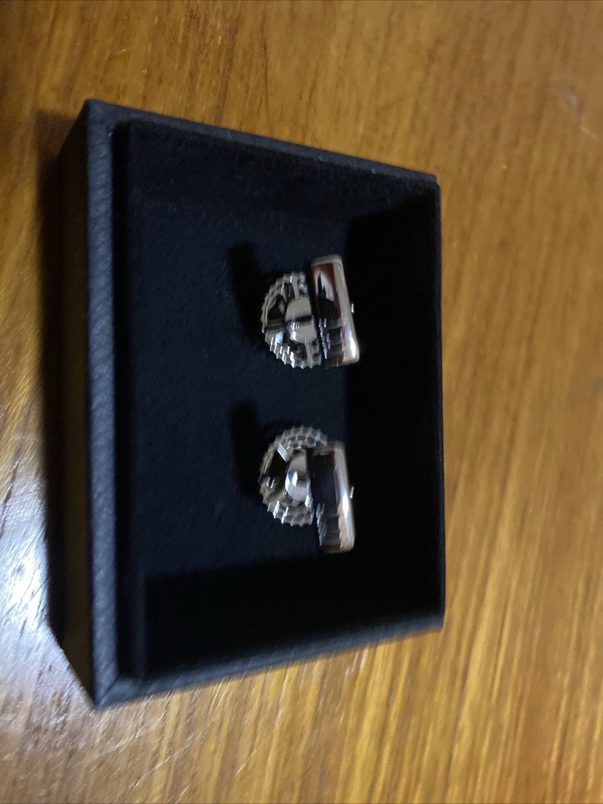 Dunhill Cufflinks Spinning Rolling Gear Motif Silver with Case -BRAND NEW