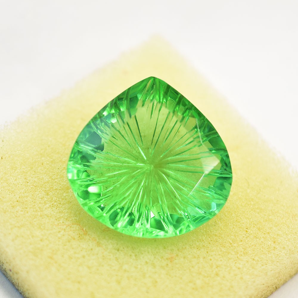 25x25mm RARE Pear Cut CERTIFIED Natural Topaz RARE Green Loose Gemstone