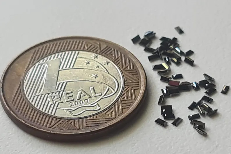 Conflict Free Black Baguette Diamond, 1x2mm Baguette Cut