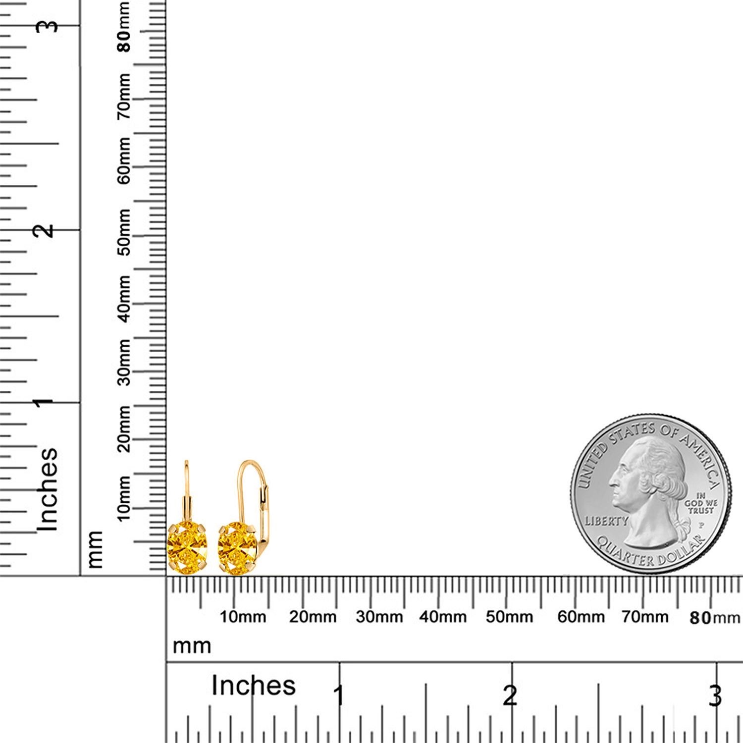 18K Yellow Gold Plated Silver Golden Yellow Zirconia Earrings for WomenWomen |