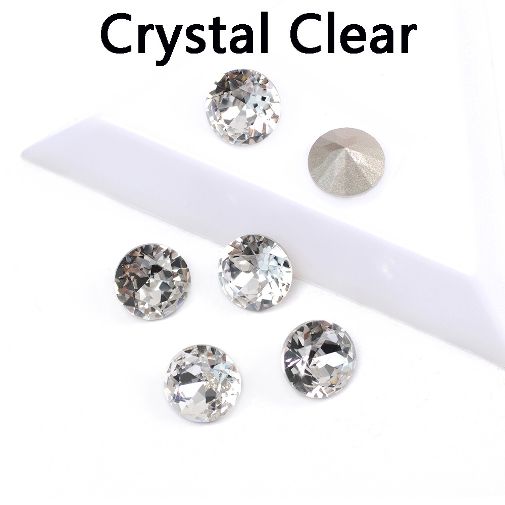 High-quality Colorful Round Shape Rhinestone K9 Glass Crystal Art Craft Glue On