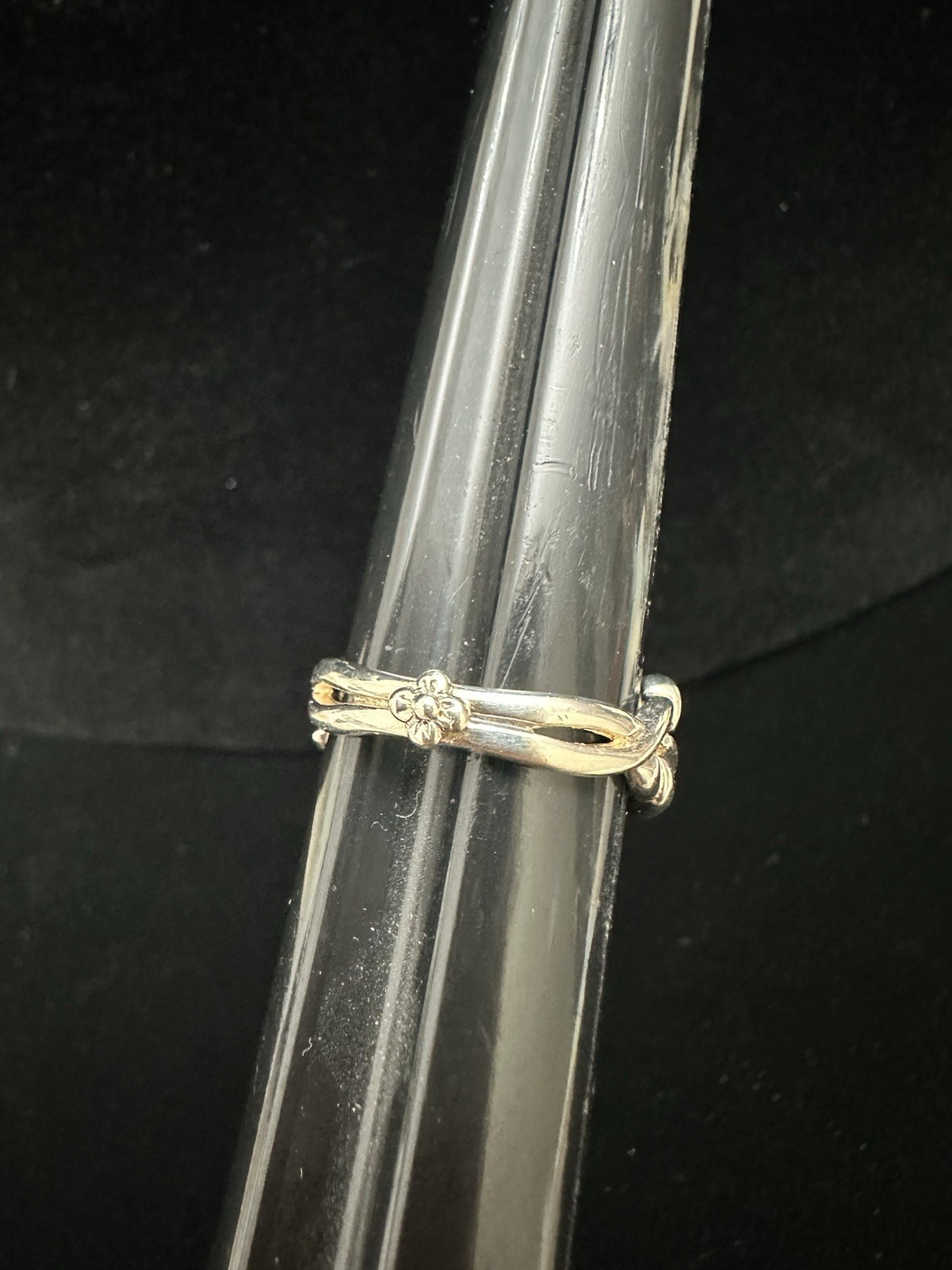 Barbara Bixby Sterling 925 & 18k Gold Leaves Citrine Gemstone Band Ring Size 8