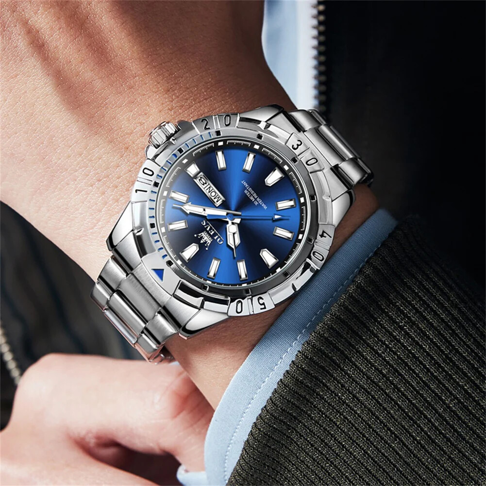 KC OLEVS LUXURY MEN’S WATCH WATERPROOF STAINLESS -STEEL
