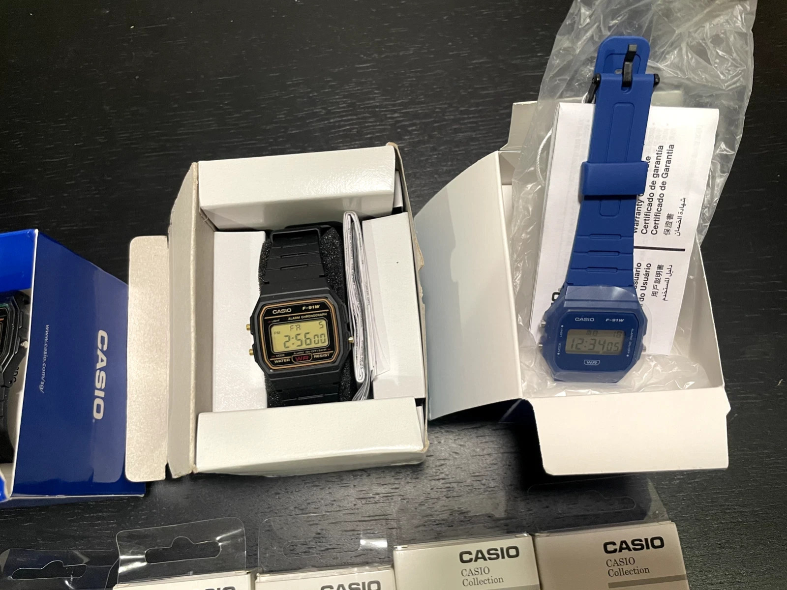 Casio F91 (set of 11) white, pink, blue, green, gold, silver F-91 watches