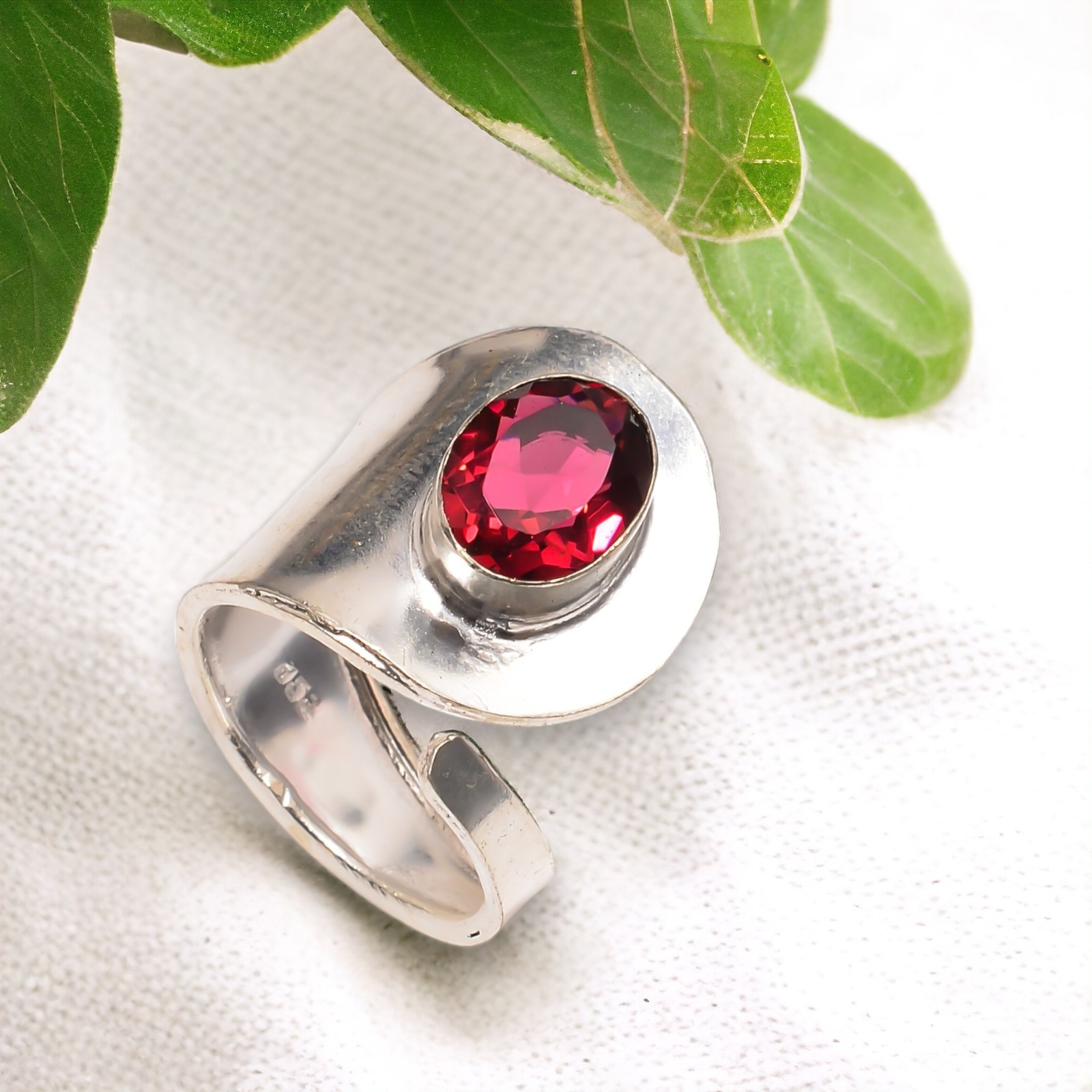 Rubellite Gemstone Jewelry 925 Silver Handcrafted Ring Size 7″ For Birthday Gift