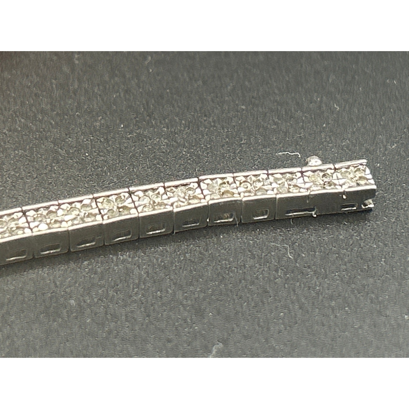 Signed MDJ 925 Sterling Silver Diamond Tennis Bracelet 200+ Diamonds 6.5″ Link