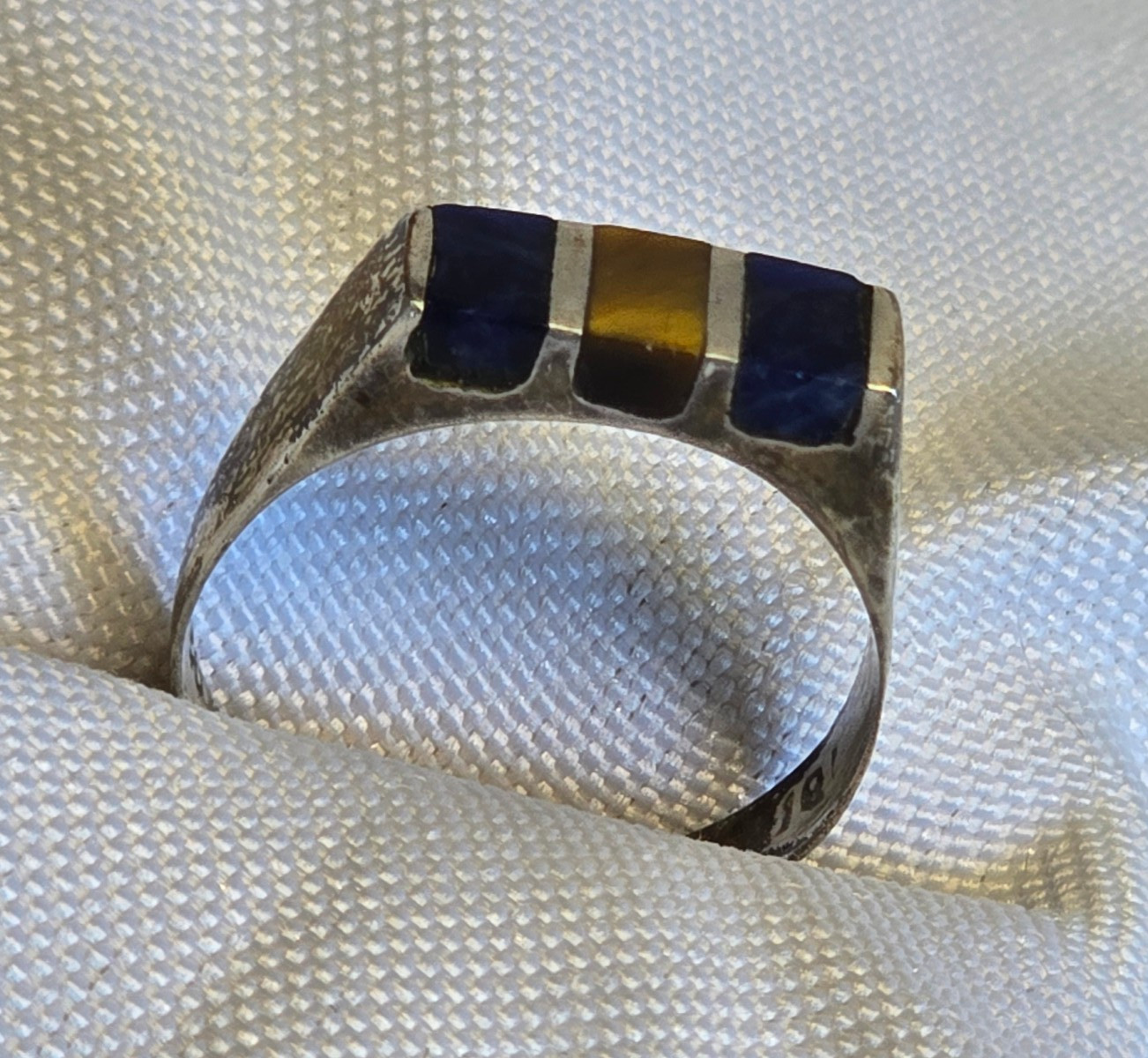 Sterling Silver Ring 3.29g Fine Jewelry Size 8.25 Band Multicolor Stones *READ*
