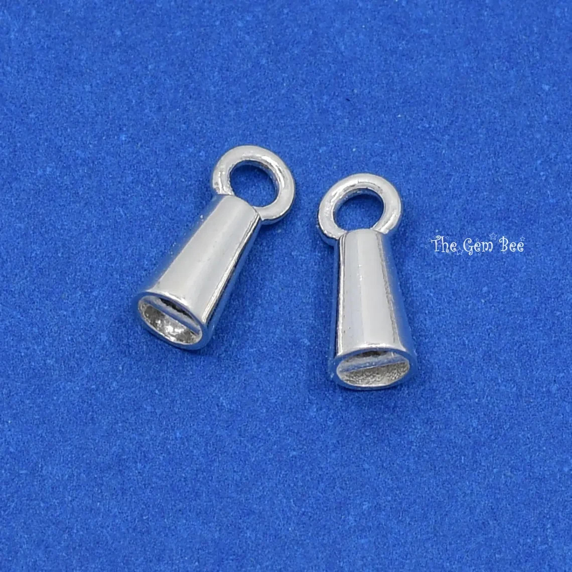 Sterling Silver Crimp Hook Cone Cups Ends Findings With Bars Quantity: (2)