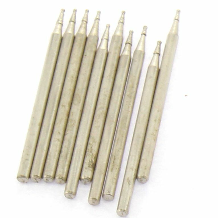 20Pcs Diamond Coated Grinding Bits 0.8mm Carving Round Burr for Dremel Tools