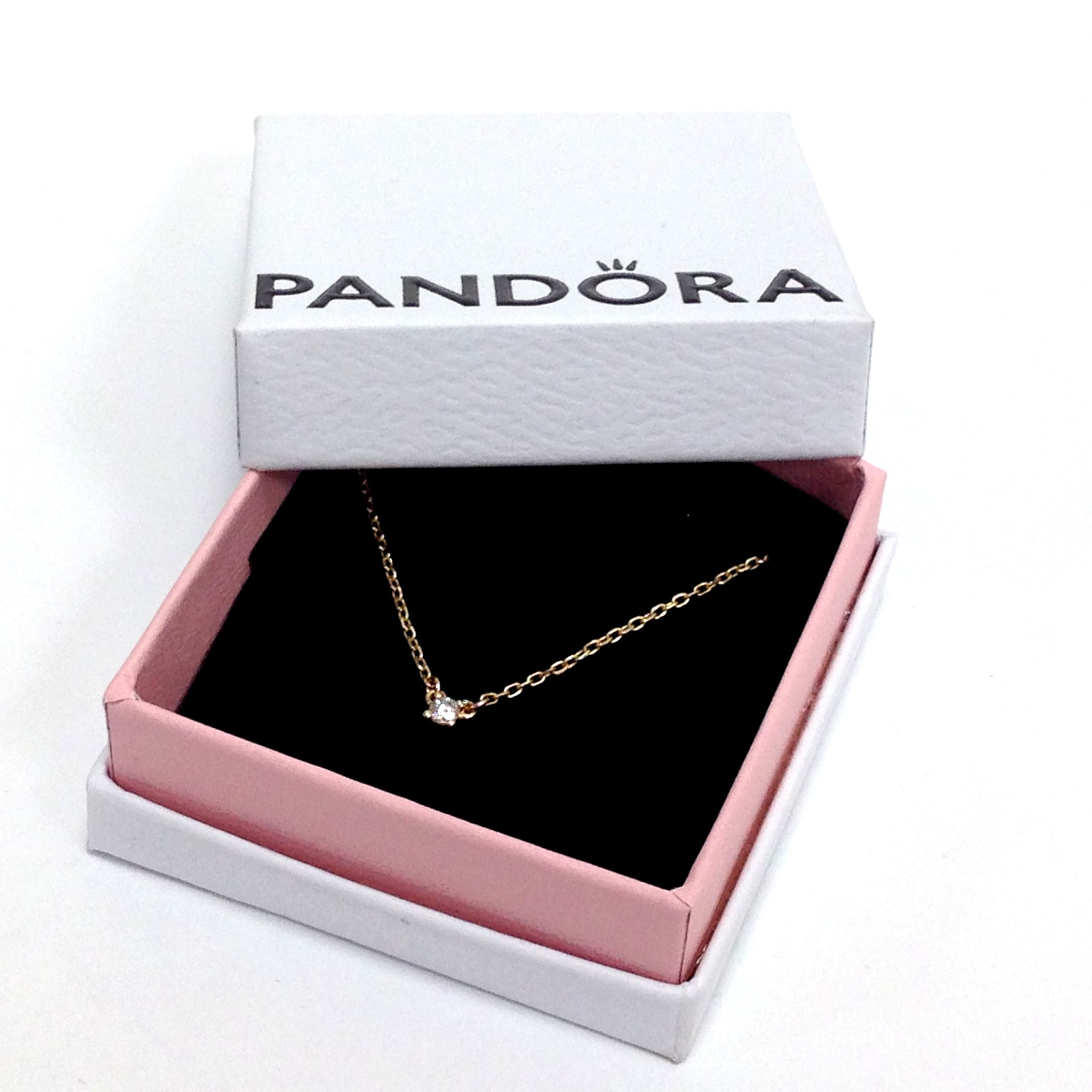 Pandora Era 14K Yellow Gold 0.05 ct Lab Grown Diamond Solitaire Necklace Adj.