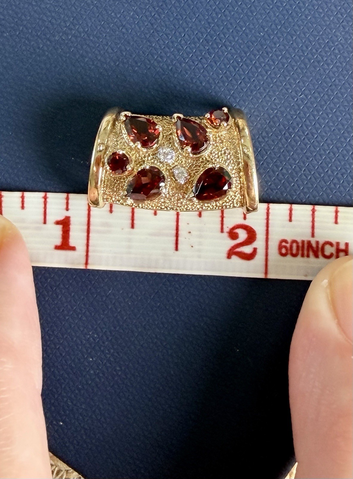 14kt Y/Gold Garnet & Diamond Slide 5.4 grams