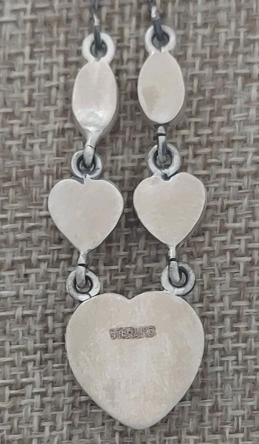 New Sweet Sterling Silver & Natural Pink Conch Heart Necklace