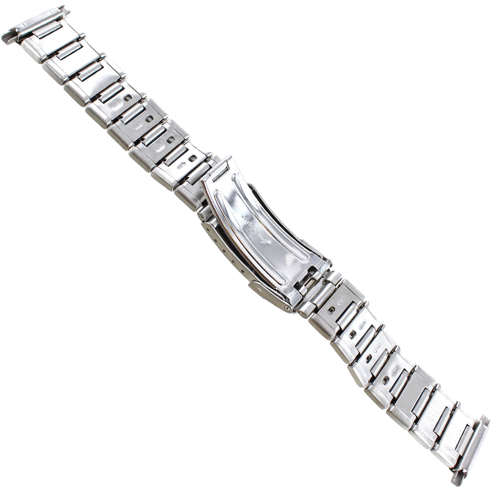 18-22mm Speidel Silver Stainless Fold Over Deployment Buckle Watch Band 1625