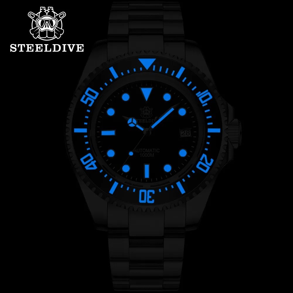 Steeldive SD1964 Blue Dial NH35 1000M Diver Sapphire 45.4mm HEV