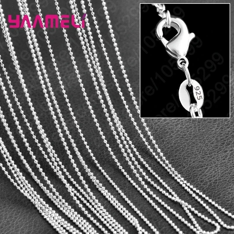 Wholesale 10pcs 925 Sterling Silver 1mm Rolo Chain Necklace 16″-24″ Bulk Jewelry