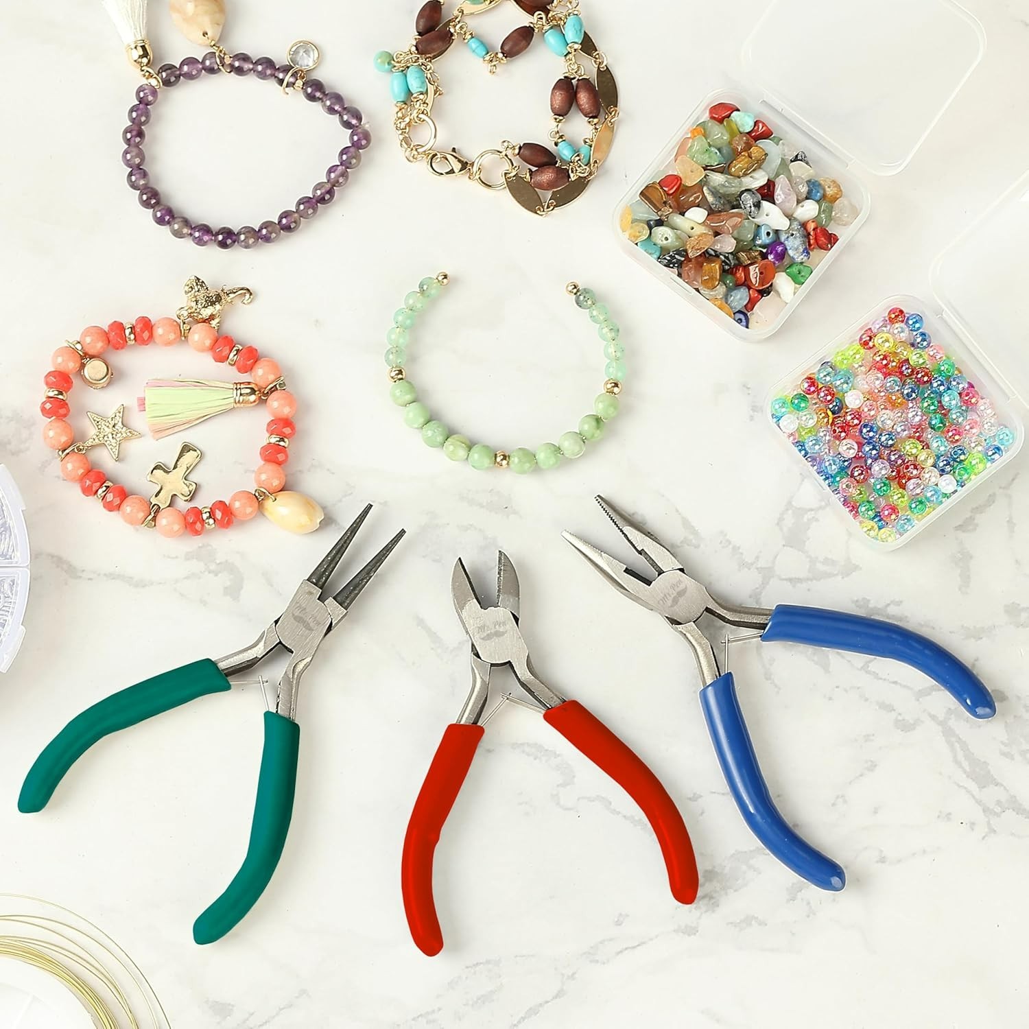 Durable Alloy Steel Jewelry Pliers Set with Ergonomic Handles – 3 Pieces