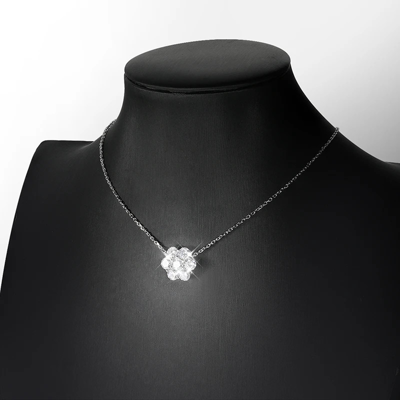 Top Quality Real Moissanite Pendant Necklace 925 Sterling Silver Party for Women