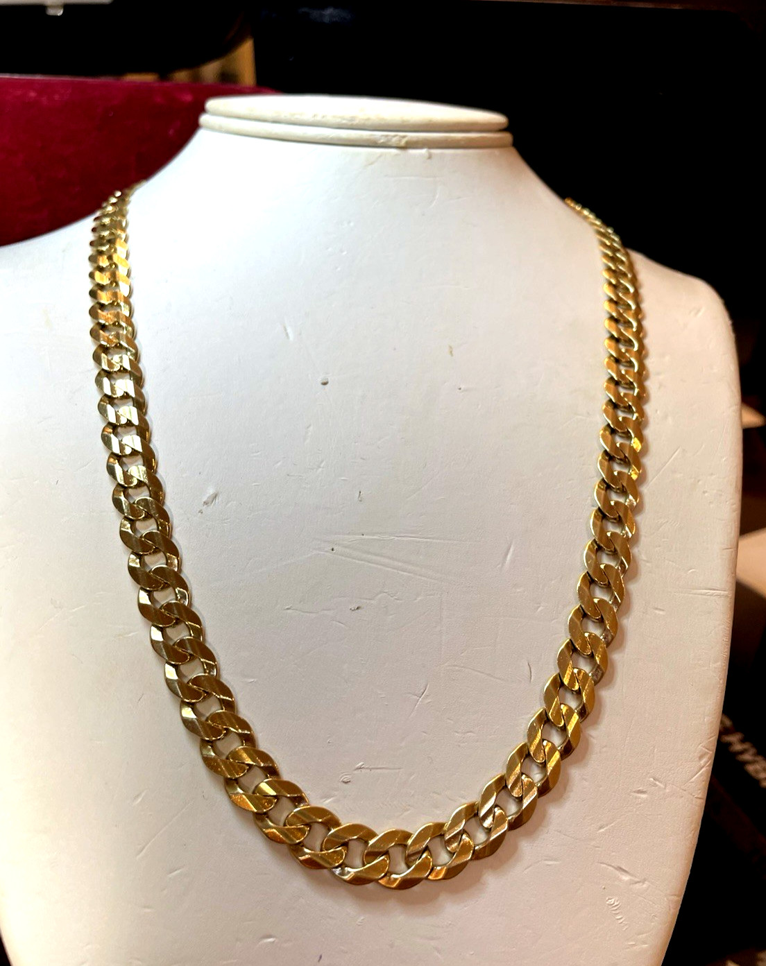 10K CUBAN CHAIN MADE IN TURKEY MIDAS NECKLACE 22 IN LONG 47.5 GRAMS 8MM WIDE