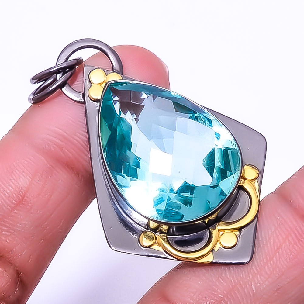 Apatite 925 Sterling Silver Handmade Pendant 1.95″ P26416747, Christmas Gift
