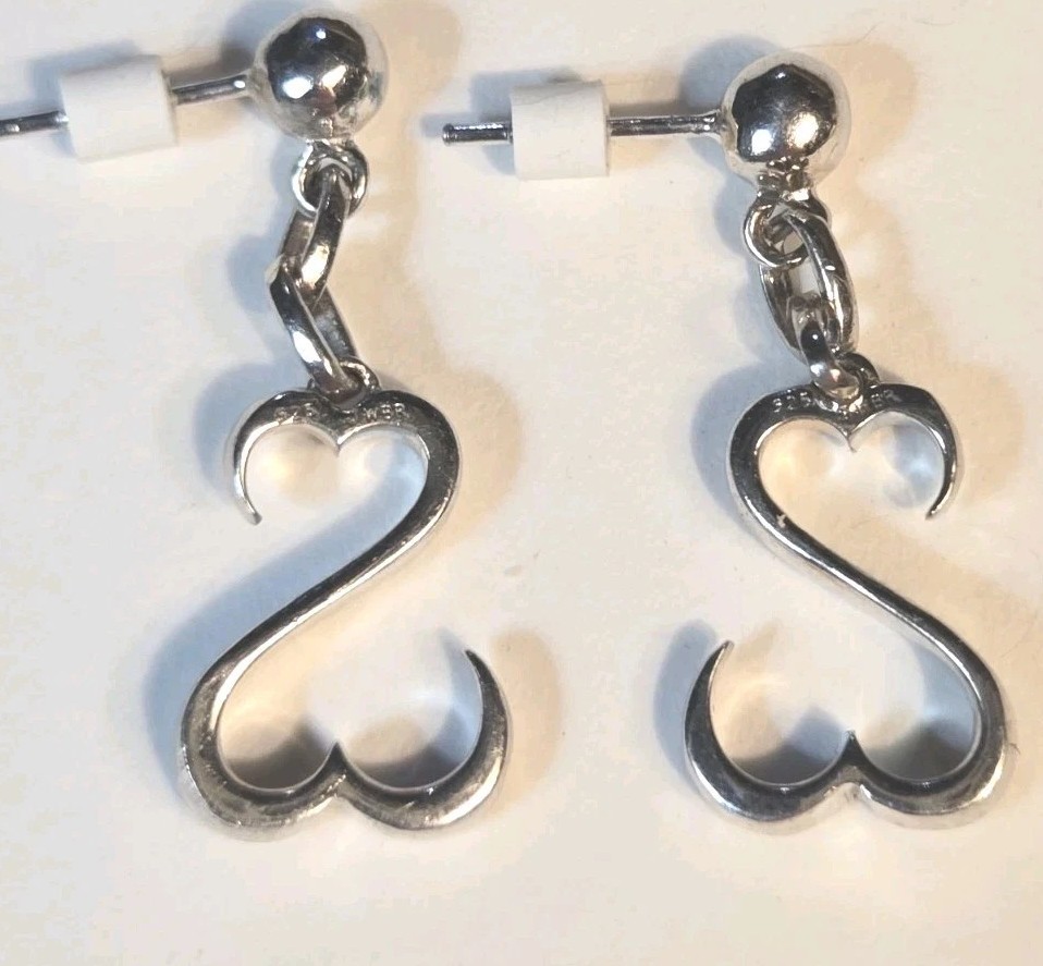Jane Seymore Open Heart 925 Sterling Silver JWBR Dangle Earrings