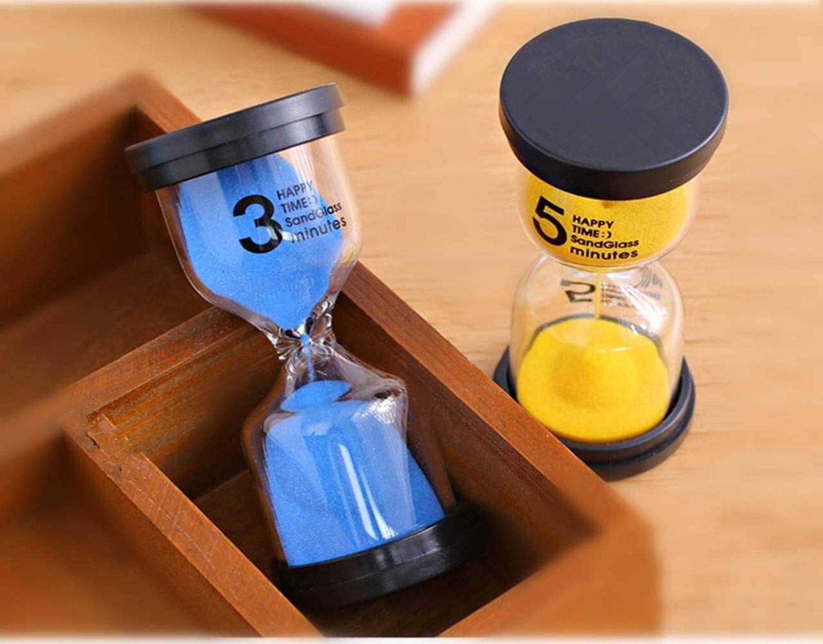 Sand Timer 2 Minute Hourglass Timer: Colorful Small Blue Sand Clock 2 Min, Pl…