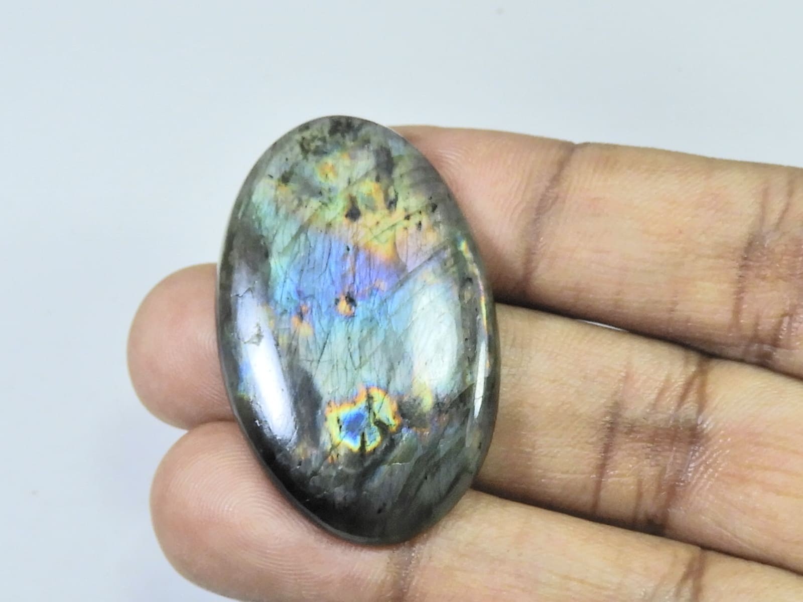 25X41X04MM Natural Purple Labradorite Spectrolite Oval Loose Gemstone 56Cts. I93
