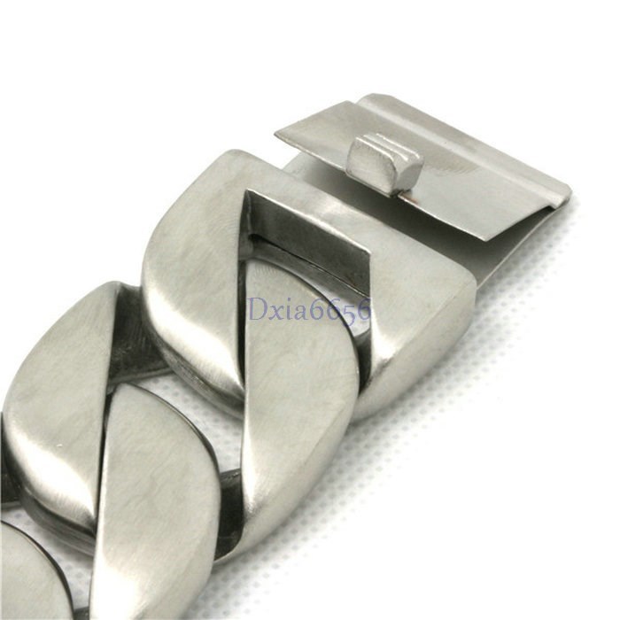 Super Heavy 31mm Wide Men Brushed Cuban Curb Chain 316L Stainless Steel Bracelet