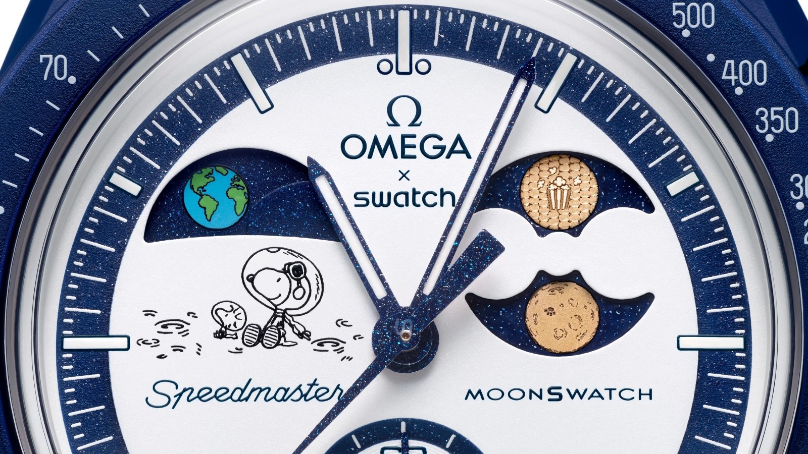 Omega x Swatch x Snoopy Popcorn Harvest MISSION TO EARTHPHASE MOONSHINE GOLD JPN