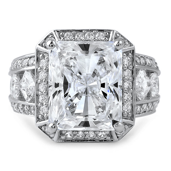 5.85 CTW Cushion Top Grade 5A CZ Halo Fancy Statement Ring for Women