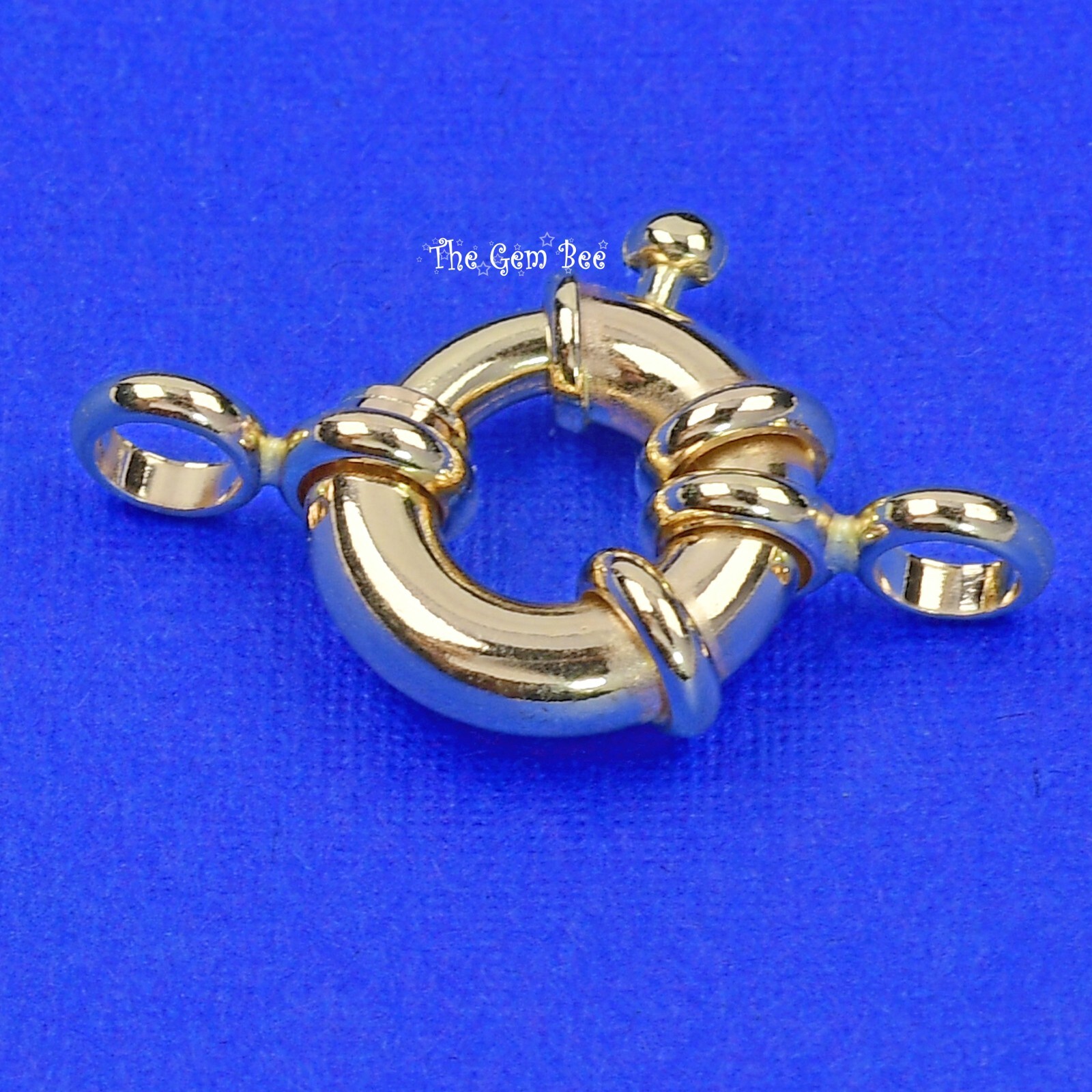 Heavy 12.9MM 14k Solid Yellow Gold Designer Spring Bolt Ring Sailors Clasp