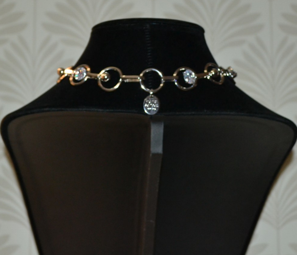 HENRI BENDEL SABRINA GEM COLLAR NECKLACE SILVER