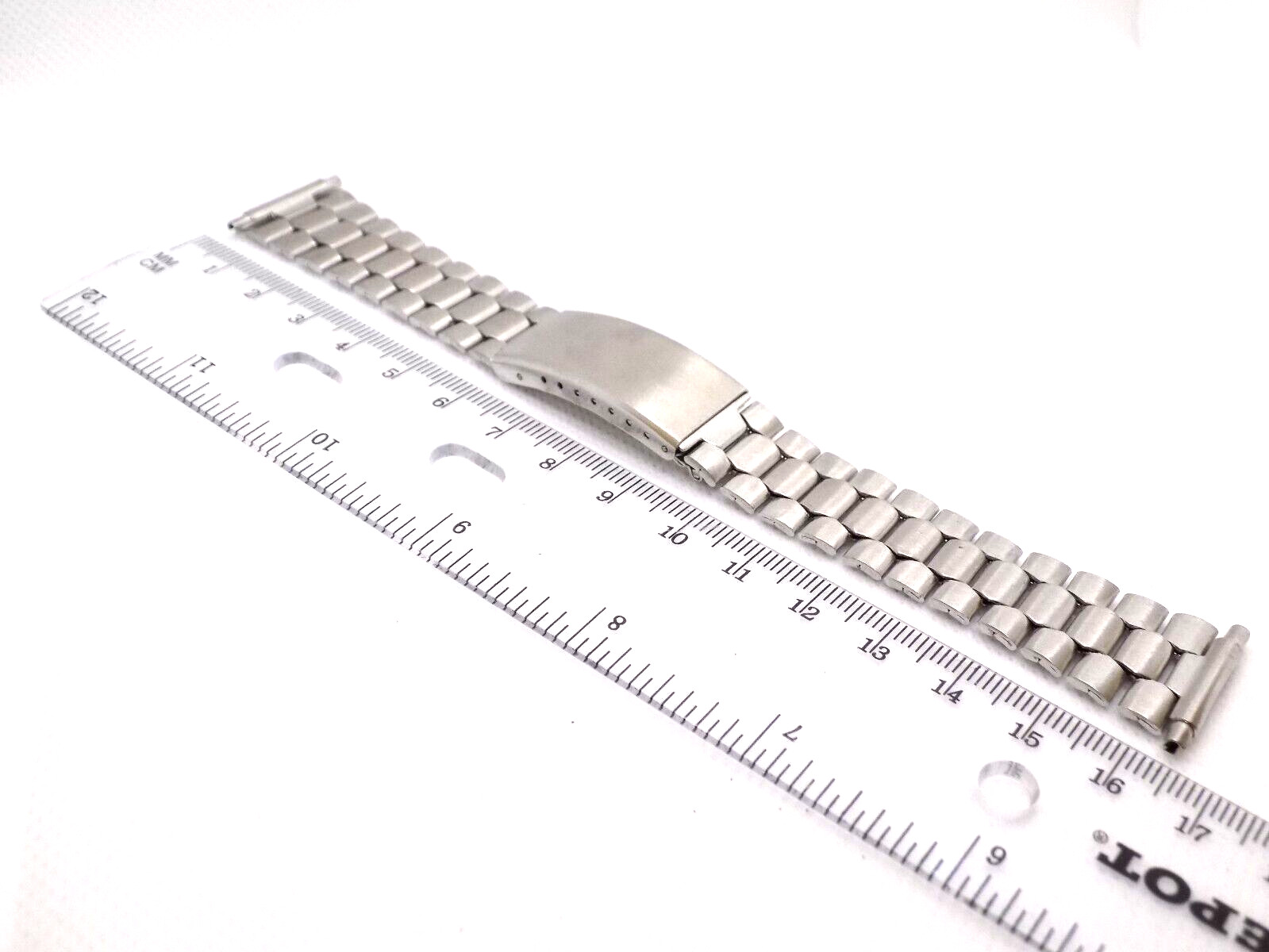 Vintage 1970s Space Age Coffin Link Watch Band Bracelet Adjustable 17~23 mm NOS