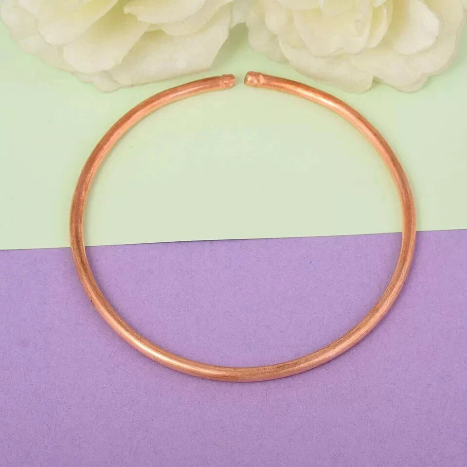 Pure Copper Anklet Slim Kada Adjustable &stylish look For Unisex healing purpose