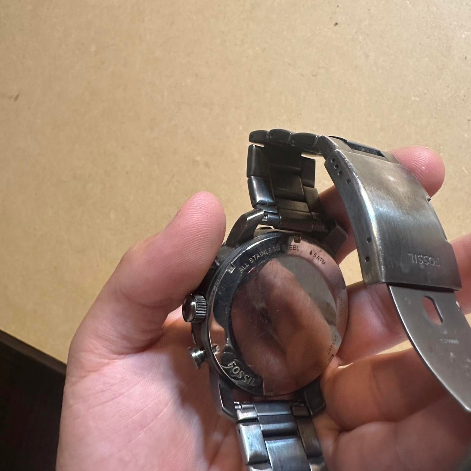 Fossil Black Watch with Brown Face