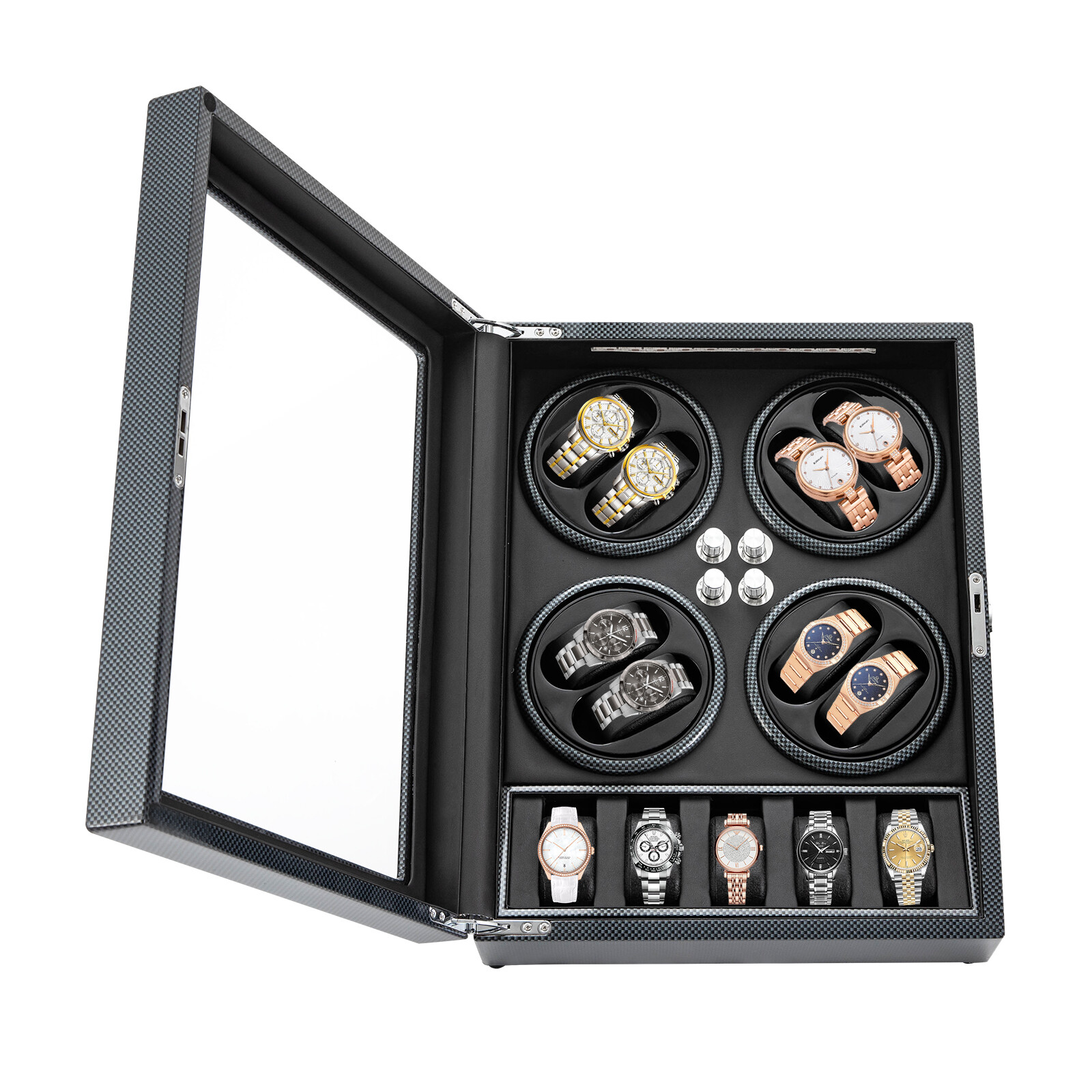 Black Watch Winder [Newly Upgraded] Soft Flexible Watch Pillows Automatic Watch