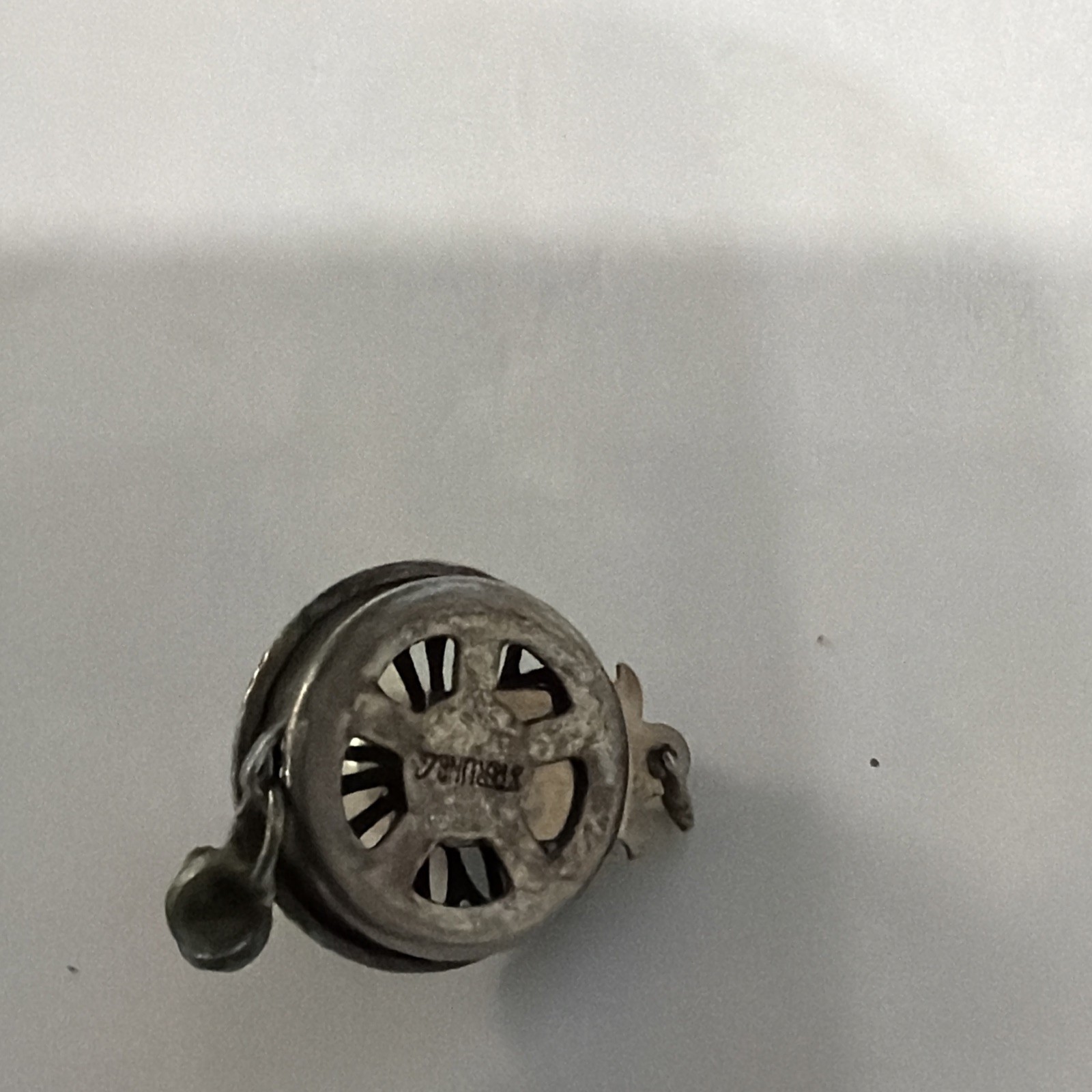 Sterling Silver Vintage Clasp For Necklace Round Push Lock Intricate 925