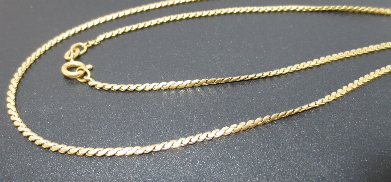 18K YG SERPENTINE LINK CHAIN 21″ LONG 1.81 MM WIDE 7.82 grams (A19901-5)