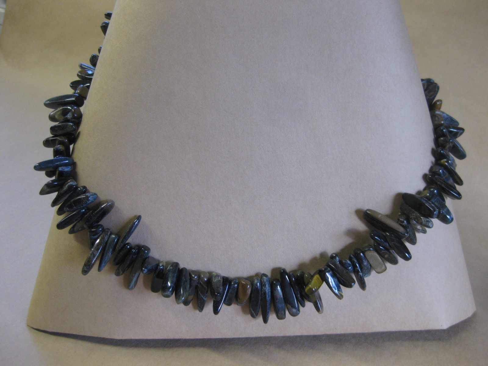 Black Agate Chip / Branch Bead Necklace ~ Statement Necklace ~ 36″ ~ 92 cm