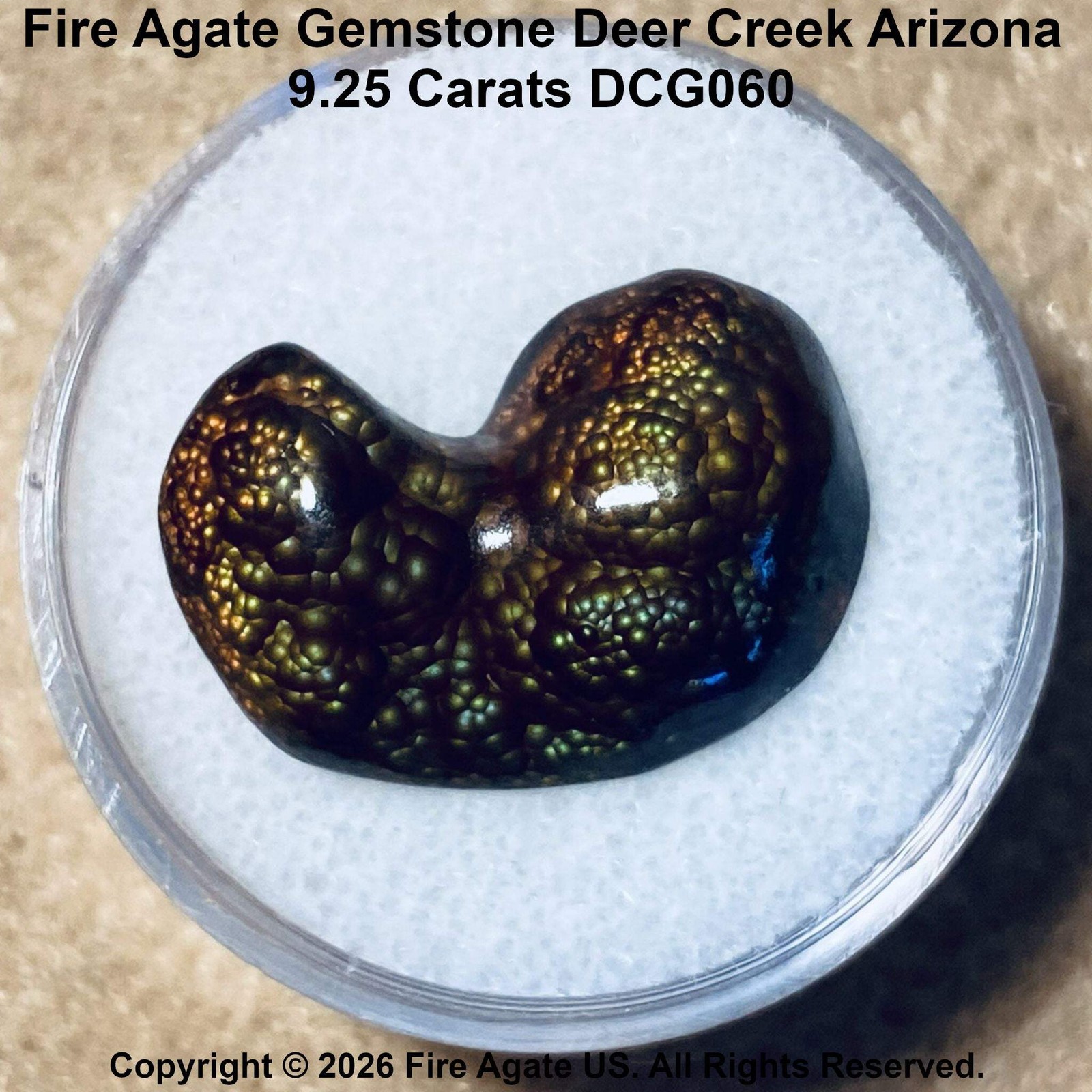 Fire Agate Gemstone Deer Creek Arizona 9.25 Carats DCG060