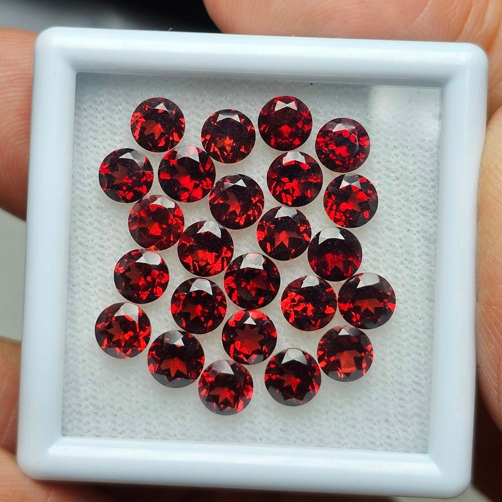 Round 6mm. 5Pcs/5CT Outstanding Natural Red Mozambique Garnet Africa Loose Gem