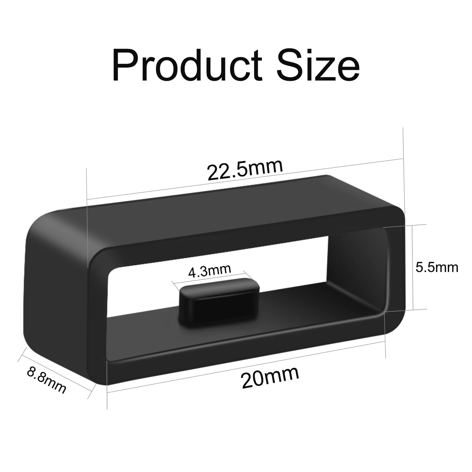 10-Pack Silicone Watch Strap Band Hoop Loop Retainer Buckle Holder Ring Keeper