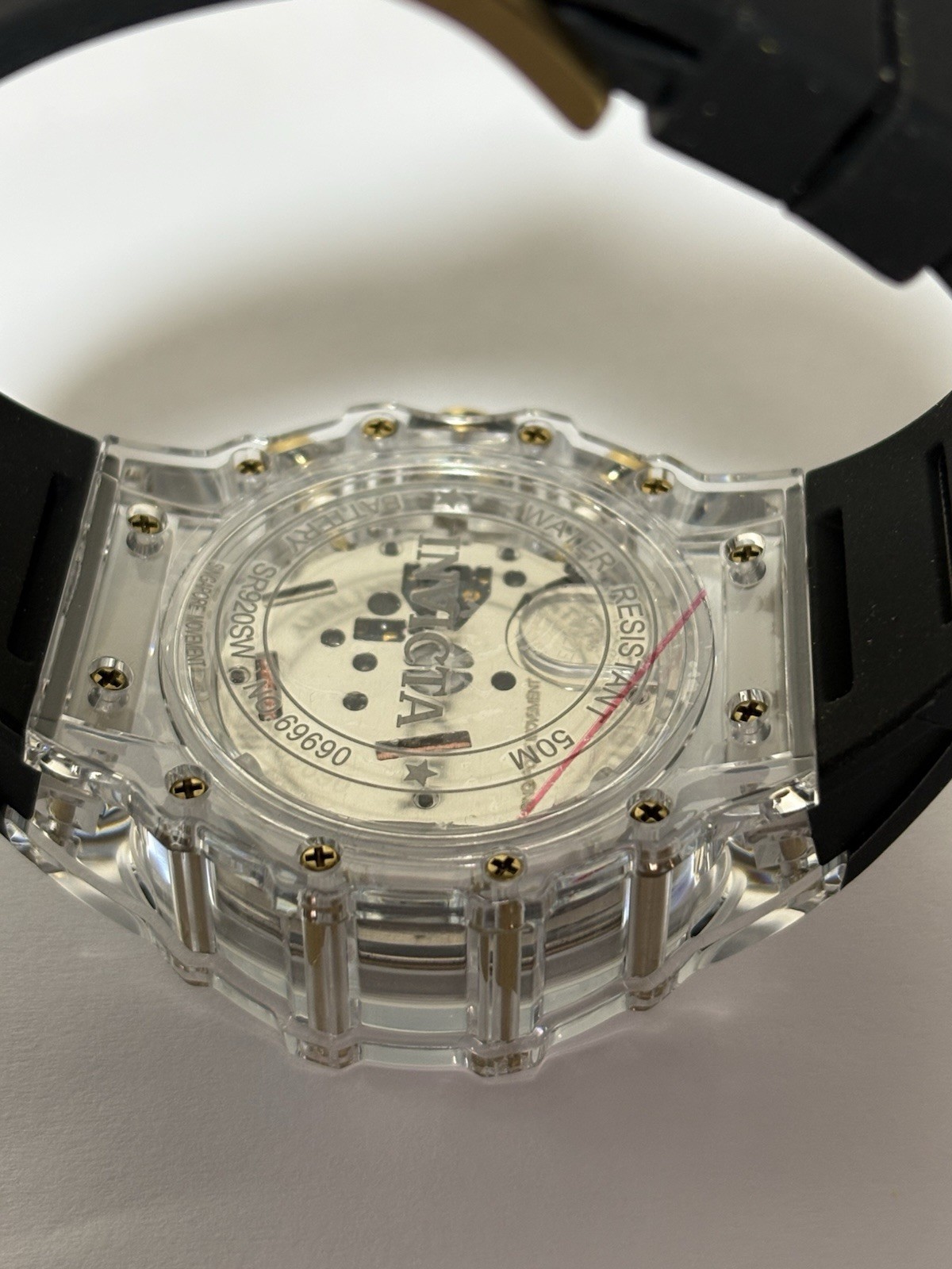 Invicta Racing Vaulthan Men’s Black Transparent 44mm Quartz Watch 69690 NIB