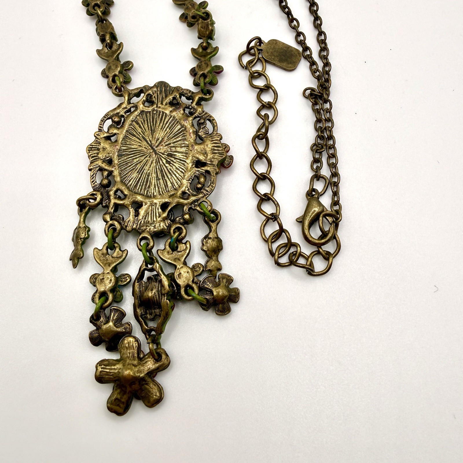You & I Neo-Victorian Enamel Picture Necklace 18”