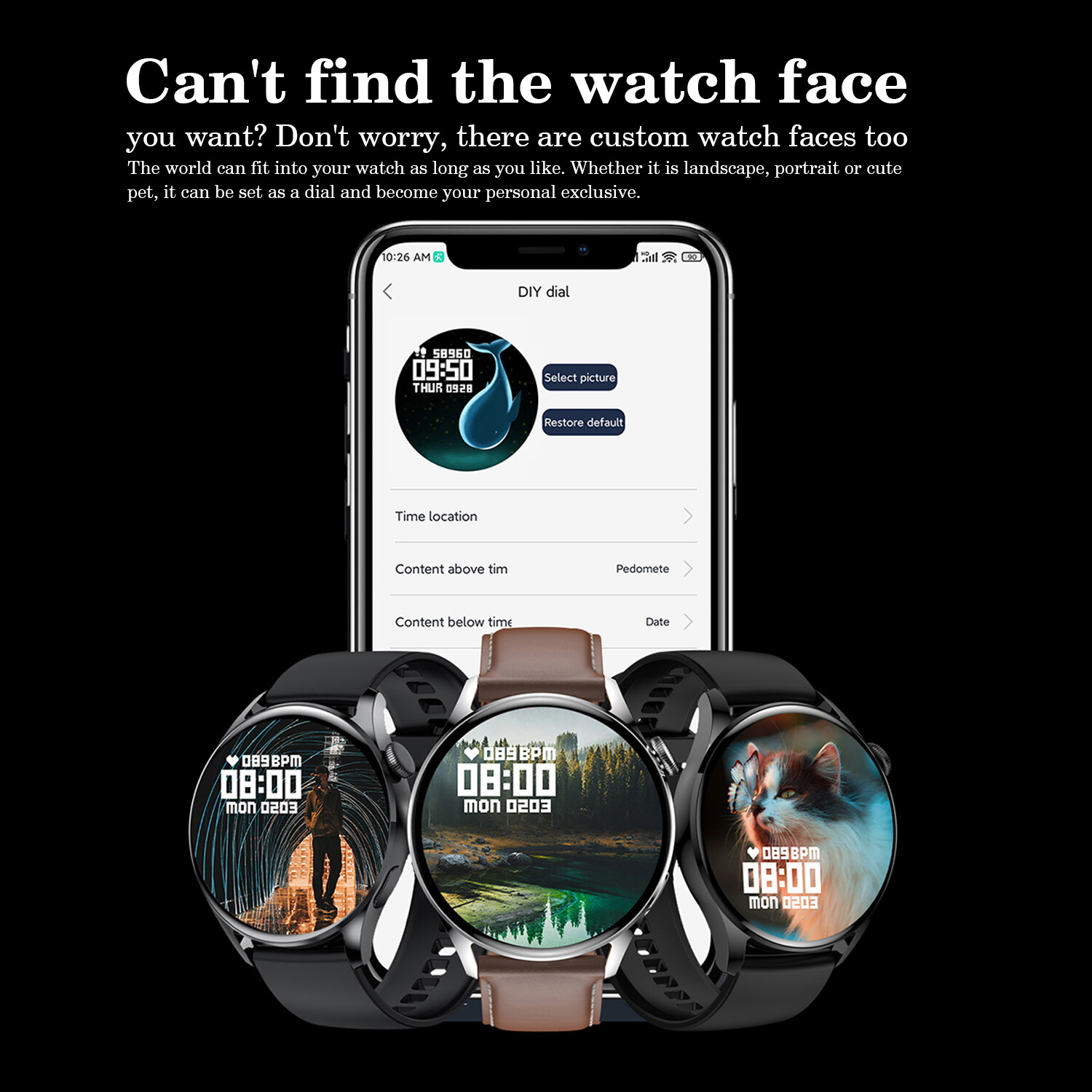 Smart Watch NFC Touch Screen Heart Rate Blood Pressure Monitor Fitness Tracker✎