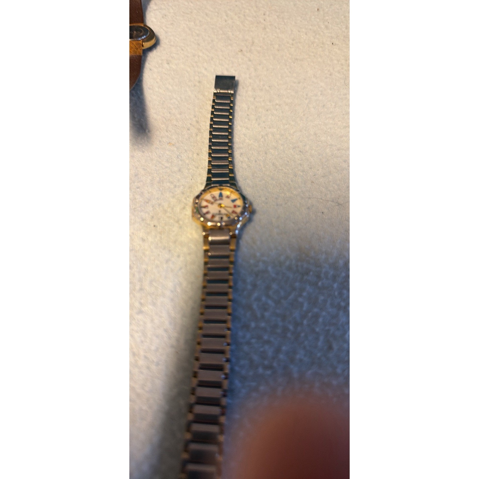 Corum Admirals Cup Quartz Watch Stainless Steel White Dial Used needs battery