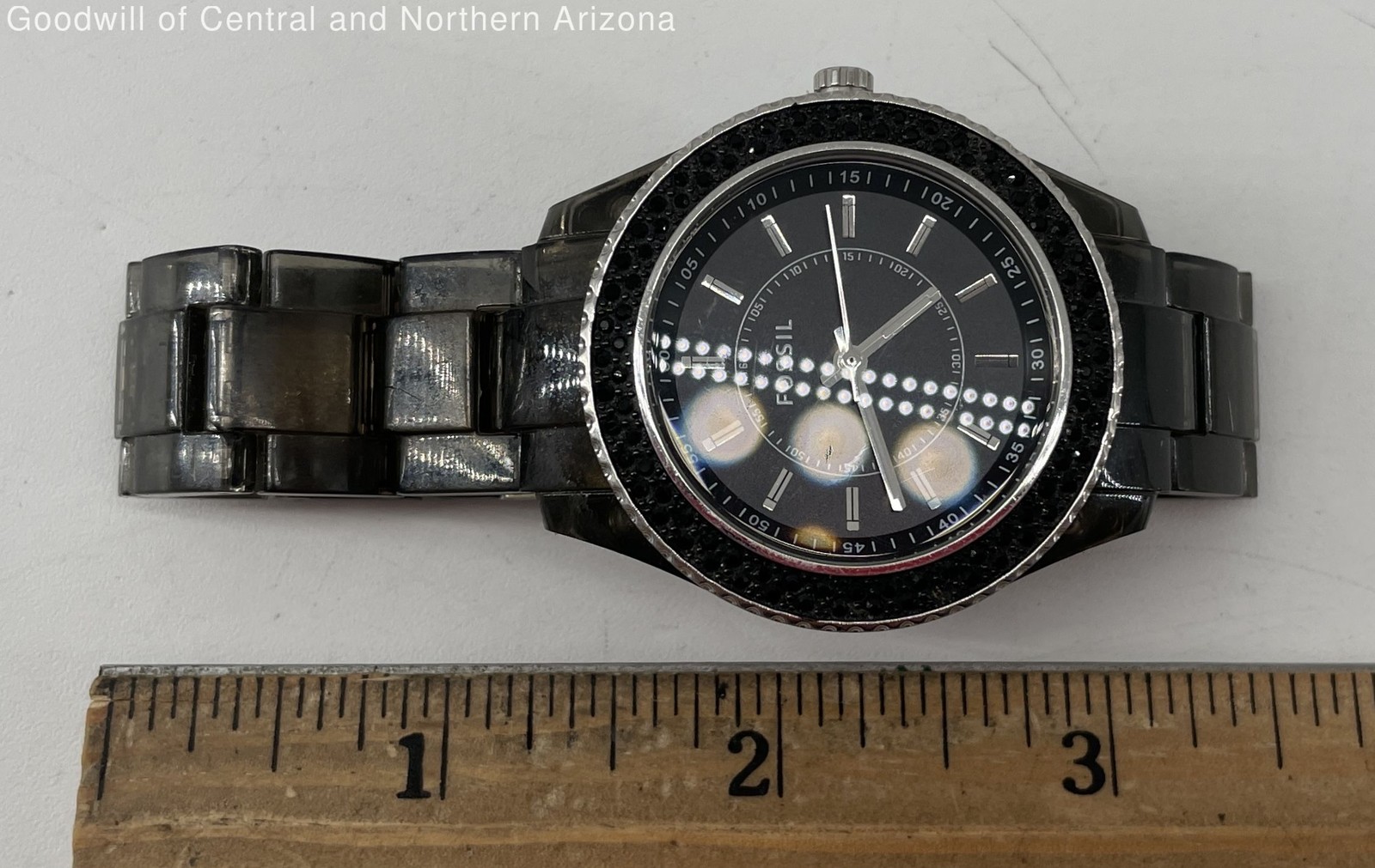 Fossil ES-2454 Black Crystal Semi-Transparent Watch