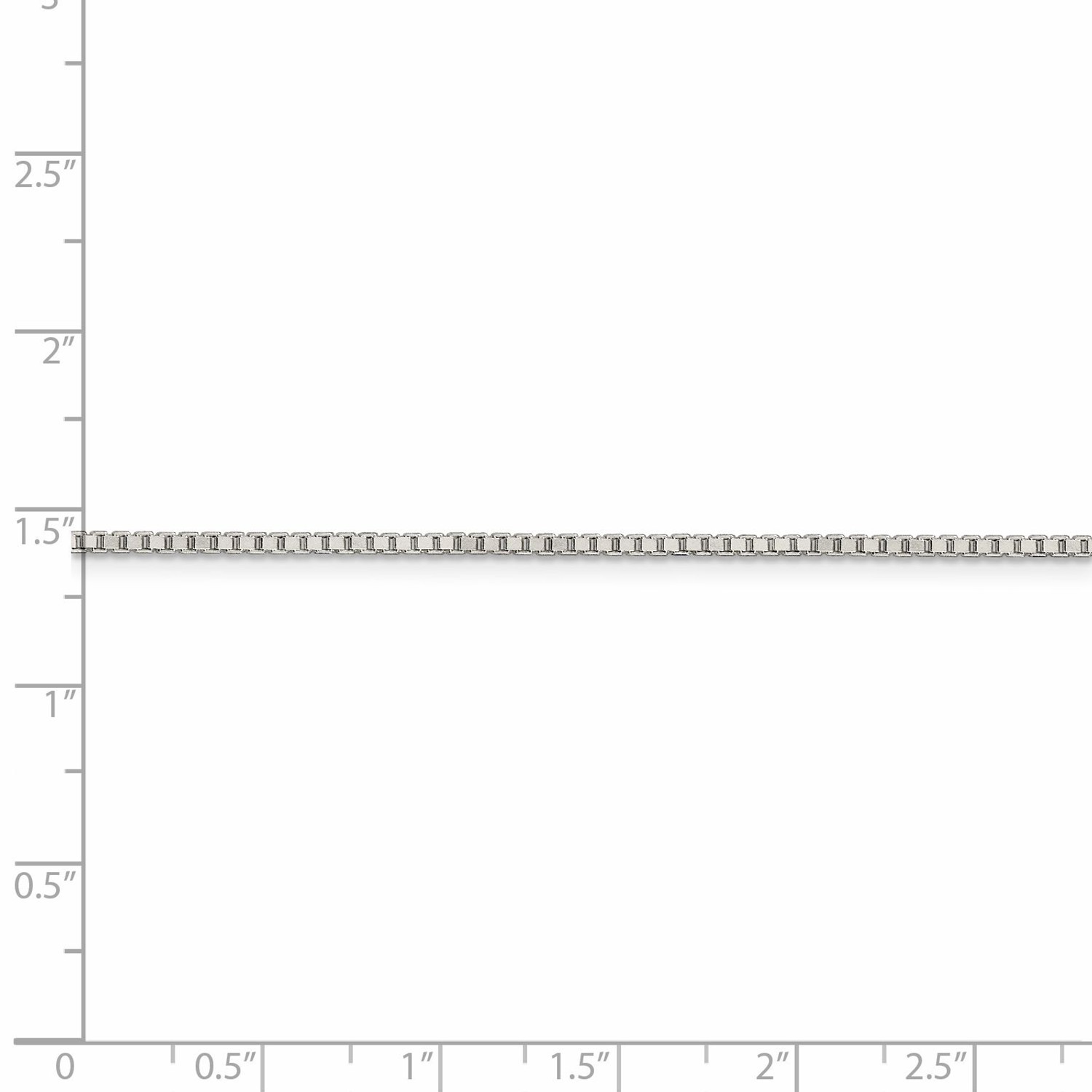 Sterling Silver Solid Polished 1.5mm Plain Box Chain w/ Lobster Clasp 16″ – 36″