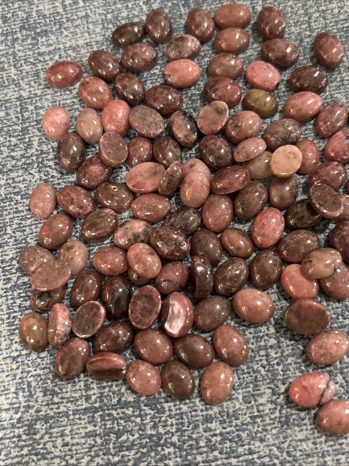 6mm x 8mm Rhodonite Cabochons, pkg of 10
